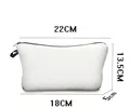 Detail view of white makeup bag showing exact dimensions: 22cm length and 13.5cm height - jiayinghzb04/Custom Image Style