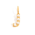 Gold plated letter J pendant with four white pearls for DIY bracelets and necklaces - Letter J / Rose Gold