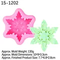 Pink silicone snowflake mold for resin and its light green embossed plaster finish - 3# (15-1202) / Pink