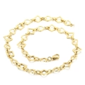 Gouden titanium stalen ketting met hol hart en geometrische vierkante schakels - Hart Stijl Goud (KN228567-Z) / 45cm