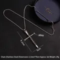 Collana hip hop in acciaio inossidabile con ciondolo a croce e teschio per uomo e donna - Croce dei Sette Peccati Capitali (Con Catena)
