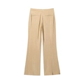 Detailweergave van een abrikooskleurige broek met hoge taille en satijnen textuur - XS / Pantalons