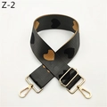 Dettaglio della tracolla regolabile con cuori neri e dorati e ganci in metallo dorato - Dark Grey (Z-2)