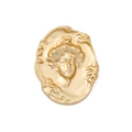 Vintage Art Nouveau brooch with golden relief female portrait in baroque style - Baroque Figure