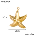 Pendentif étoile de mer en métal doré, hauteur 3,2 cm, pour bijoux DIY - HP48284D0-Grande étoile de mer dorée