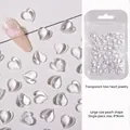 50 pieces of 8mm clear 3D resin heart nail art charms in professional pouch packaging - 8MM Transparent Peach Heart (50Pcs)