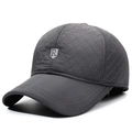 Dunkelgraue gesteppte Baseballkappe für Herren mit R-Logo und Rautenmuster-Stickerei - Einheitsgröße(Einstellbar) / Grau