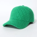 Berretto da baseball in peluche verde vivace con trama morbida per un look alla moda - Taglia unica / Verde