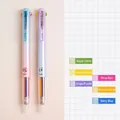 Set of two multi-color retractable pens in vibrant blue and purple with juice ink colors - 2 Pieces/Fruit Juice Series