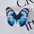 Mignon miroir de poche pliable en forme de papillon avec motif bleu et noir vibrant - Motif Bleu Noir