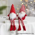 Pareja de gnomos navideños rojos y blancos con piernas largas y gorros de lana, 23cm - Par Rojo y Blanco (Con piernas largas)