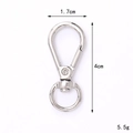 Detailed silver star-shaped lobster clasp dimensions with 1.7cm width and 4cm length - 40mm Big Head Round Tail Buckle / Silver
