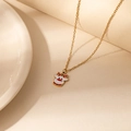 Chic gold stainless steel necklace with enamel reindeer pendant for Christmas gift - Reindeer Pendant Necklace