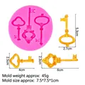 Moule en silicone rose pour clés vintage, idéal pour fondant et chocolat pâtisserie - Style 4 (15-13) / Rose