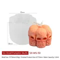 Siliconen mal voor Halloween pompoen schedel kaarsen voor DIY aroma decoraties - 6-kops Pompoen Schedel