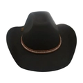 Cappello da cowboy nero classico con fascia in pelle marrone decorata con strass - Taglia unica / Nero