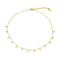 Gold stainless steel Hamsa hand bracelet with sparkling round rhinestones for women - Gold Hamsa Hand Necklace