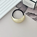 Minimalist gold half-moon metal hair tie with black high-elastic rubber band - Style H Light Gold