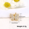 Detailed size view of a gold butterfly pendant with micro-pave crystals and measurements - A0259-Exquisite Full Zirconia Small Butterfly