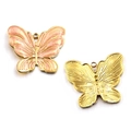 Pink enamel butterfly charm with gold plating for DIY jewelry making earrings - No.4 Butterfly / 20x24mm / Pink