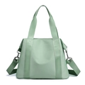 Mint green nylon crossbody tote bag with adjustable shoulder straps for daily use - Light Green
