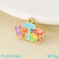 Colorful mushroom enamel pendant in stainless steel with vibrant multi-color drip oil finish - Style 14-Colorful Abstract Mushroom/Cloud Style (KLJ9594-ZLA)
