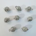 Silver ball magnetic clasps for DIY jewelry with sparkling white rhinestones - 10mm Rhinestone Sphere / White Gold