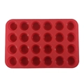Stampo in silicone rosso a 24 fori per muffin e mini tortine resistente al calore - Rosso