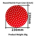 Tapete redondo rojo de silicona de 9 pulgadas para freidora de aire, diámetro 230 mm - Redondo Rojo (9 pulgadas)