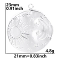 Polished stainless steel celestial pendant with sun, moon, and star engravings 23mm - Steel