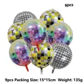 Set of 9 disco ball foil balloons in silver gold and holographic 4D laser finish - Disco Mixed Set / 22 Inch