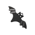Primer plano de un colgante de murciélago de metal negro con aro para joyería DIY - Murciélago / Color gunmetal