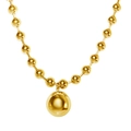 Collana minimalista con ciondolo a sfera dorata e piccole perle su catena di metallo - Collana / Catena di estensione 40+5 cm / Oro