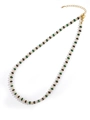 Bohemian gradient beaded necklace with peacock green and gold accents for women - Malachite Green Black White