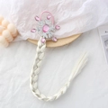 Élastique à cheveux avec tresse blanche et décoration de flocon de neige argenté - Tresse Flocon de Neige Rose