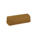 Minimalist rectangular mustard PU leather pouch with gold zipper for makeup brushes - Brown