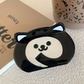 Cute black and white cat shaped hair claw clip in glossy acetate for half-up hairstyles - 7.7cm / Black