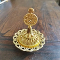Exquisite gold hollow-out resin incense burner lid with Middle Eastern Arabesque patterns - Palm Tree