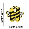 Letter H bee embroidered iron-on patch with dimensions 5.5cm by 6.4cm for clothing - Letter H Style (XT287)