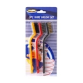 3-piece wire brush set with yellow red and black handles for kitchen cleaning tasks - Premium Extra Large 3-Piece Set with Insert Card (C12RW)