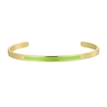 Bracelet jonc ouvert ajustable doré avec un insert en émail vert élégant - Or/Cyan