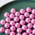 Pink round faux pearl beads in bulk for DIY crafts and hair accessory decoration - Light Purple
