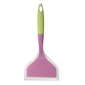 Spatule en silicone avec manche vert et violet et lame rose translucide - Manche Vert + Rose Rouge