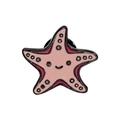 Pink starfish enamel pin badge with black spots and metal border on white background - Pink Starfish Style (C2355-2)