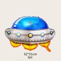 Spaceship UFO shape foil balloon in silver and blue for outer space theme party decor - New UFO Shaped Balloon