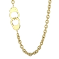 Gouden roestvrijstalen schakelketting met decoratieve handboeien hanger voor hem en haar - Gouden Halsketting (KN236323-Z)