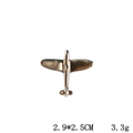 Polished gold airplane engine brooch, 2.9x2.5cm vintage style metal aviation accessory - Shiny Gold Airplane