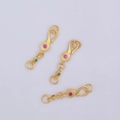 Cierres de gancho en S dorados con piedras rojas y verdes para pulseras de bricolaje - Cierre de Gancho 6X30mm-Oro Antiguo Retención de Color