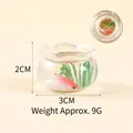 Mini bocal à poisson décoratif avec carpe koi rouge et blanche, dimensions 2cm x 3cm - Style Modèle / Tête rouge corps d'argent