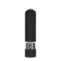 Electric black pepper grinder with matte finish and transparent spice viewing window - ABS Black - Round Head Electric